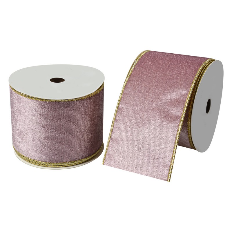 LI0128F Decorative Ribbon 63 mm x 5 m Pink Synthetic