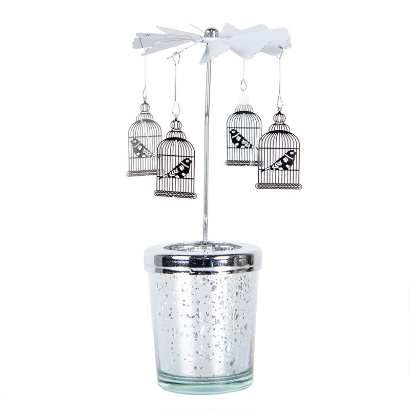 66082 Tealight Holder Ø 8x17 cm Silver colored Glass Metal 66082 Tealight Holder Ø 8x17 cm Silver colored Glass Metal