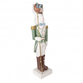 25MG0050 Dekorationsfigur Kaninchen 28x23x96 cm Weiß Grün Keramikmaterial