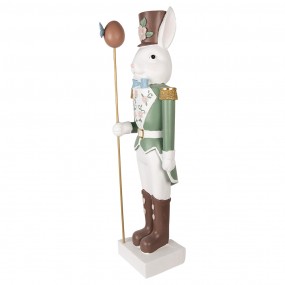 25MG0050 Dekorationsfigur Kaninchen 28x23x96 cm Weiß Grün Keramikmaterial