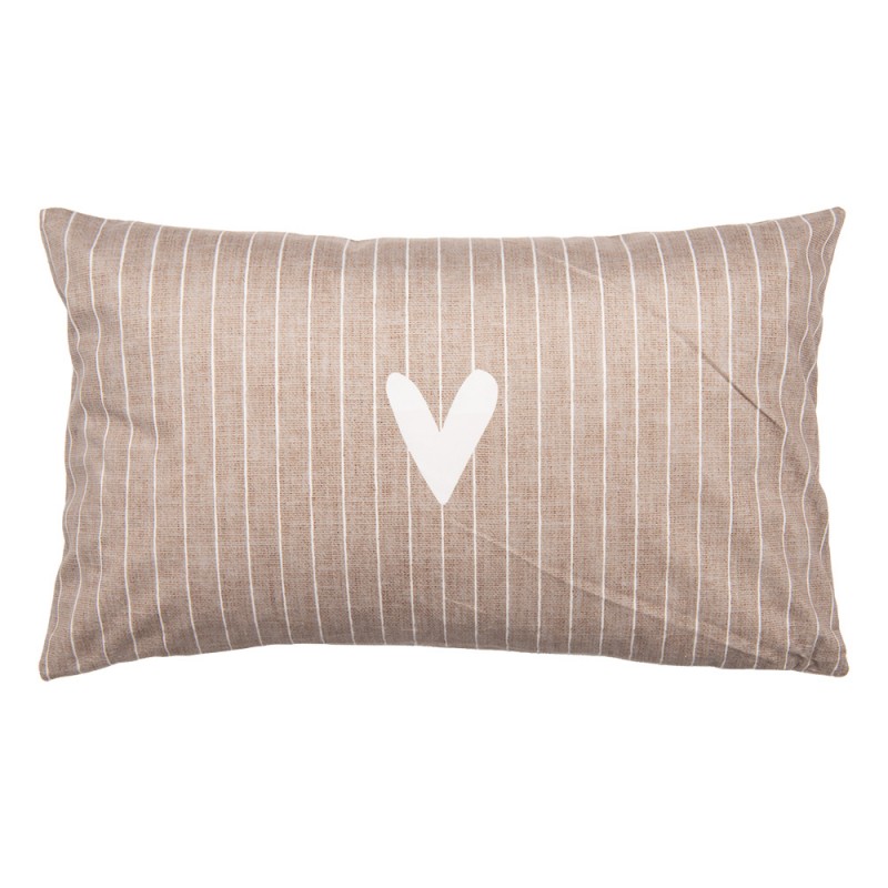 BHS36-2 Housse de coussin 30x50 cm Marron Polyester Coeur Rectangle BHS36-2 Housse de coussin 30x50 cm Marron Polyester Coeur Rectangle