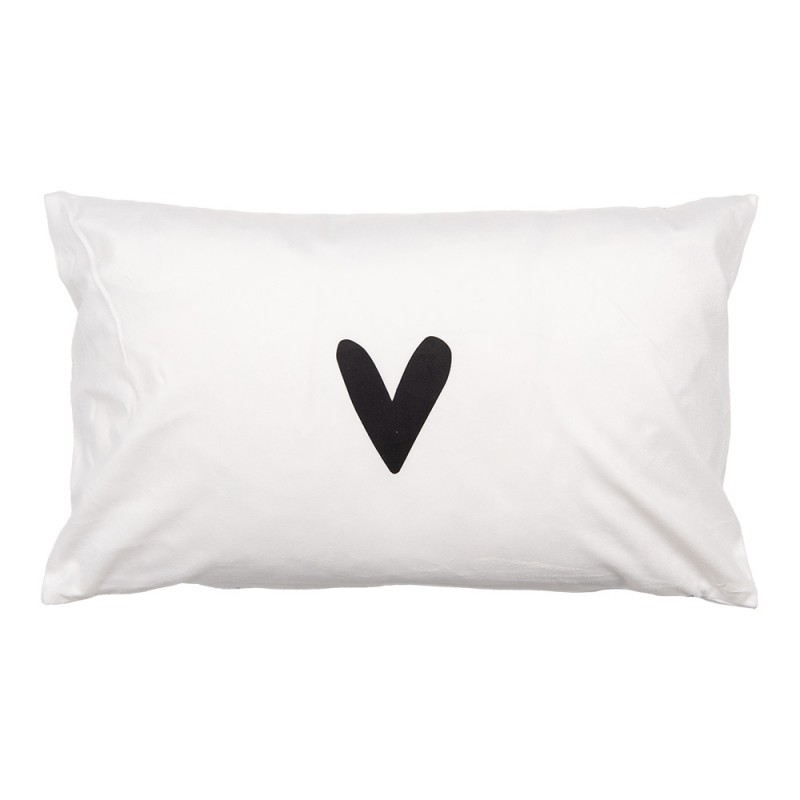 BHS36-5 Cushion Cover 30x50 cm White Polyester Heart Rectangle BHS36-5 Cushion Cover 30x50 cm White Polyester Heart Rectangle