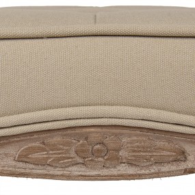 250795 Stool 50x36x47 cm Brown Beige Wood Textile