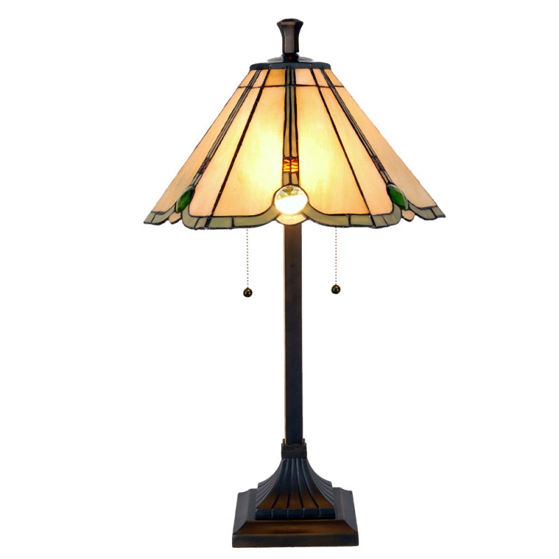 5LL-6367 Lampe de table Tiffany Ø 40x67 cm Beige Verre Métal 5LL-6367 Lampe de table Tiffany Ø 40x67 cm Beige Verre Métal