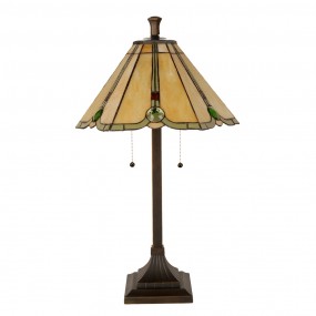 25LL-6367 Table Lamp Tiffany Ø 40x67 cm Beige Glass Metal