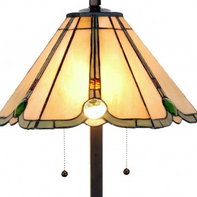 25LL-6367 Table Lamp Tiffany Ø 40x67 cm Beige Glass Metal