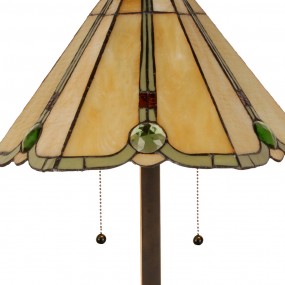 25LL-6367 Table Lamp Tiffany Ø 40x67 cm Beige Glass Metal