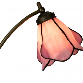 25LL-6369 Lampe de table Tiffany 26x19x50 cm Rose Verre Métal