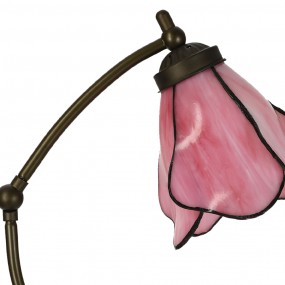 25LL-6369 Lampe de table Tiffany 26x19x50 cm Rose Verre Métal
