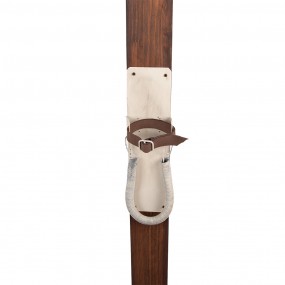 25H0729 Decoration Skis 8x7x140 cm Brown Wood Metal