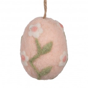 265961 Ciondolo di Pasqua Uovo Ø 6x8 cm Rosa Tessuto su plastica