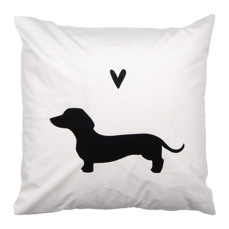 PWS22 Federa per cuscino 45x45 cm Bianco Nero Poliestere Bassotto PWS22 Federa per cuscino 45x45 cm Bianco Nero Poliestere Bassotto
