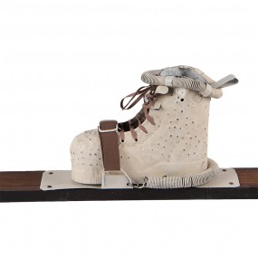 25H0723 Decoration Ski 7x15x140 cm Brown Wood Metal