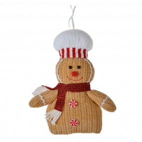 266117 Kersthanger Gingerbread man 15x4x21 cm Bruin Stof