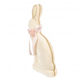 265922 Dekorationsfigur Kaninchen 22x8x41 cm Beige Textil auf Kunststoff