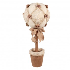 265951 Decorative Figurine Flower Ø 20x50 cm Beige Textile on Plastic