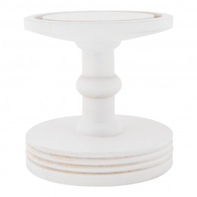 26GL5059W Campana di vetro Ø 14x34 cm Bianco Legno Vetro