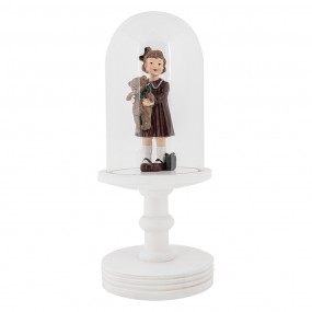 26GL5059W Glazen Stolp Ø 14x34 cm Wit Hout Glas
