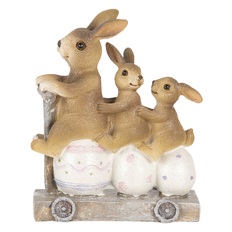 6PR3251 Figurine Rabbit 12 cm Brown Polyresin Home Accessories
