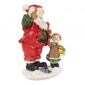 26PR5723 Kerstdecoratie Beeld Kerstman 13 cm Rood Kunststof