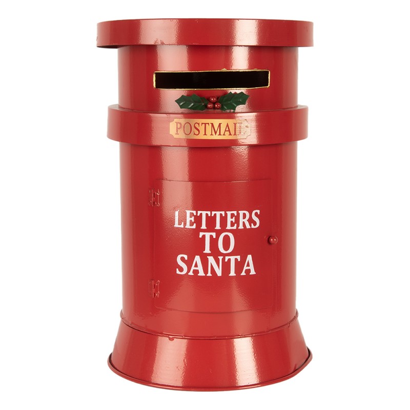 6Y5856 Kerstdecoratie Brievenbus Ø 24x38 cm Rood Metaal 6Y5856 Kerstdecoratie Brievenbus Ø 24x38 cm Rood Metaal