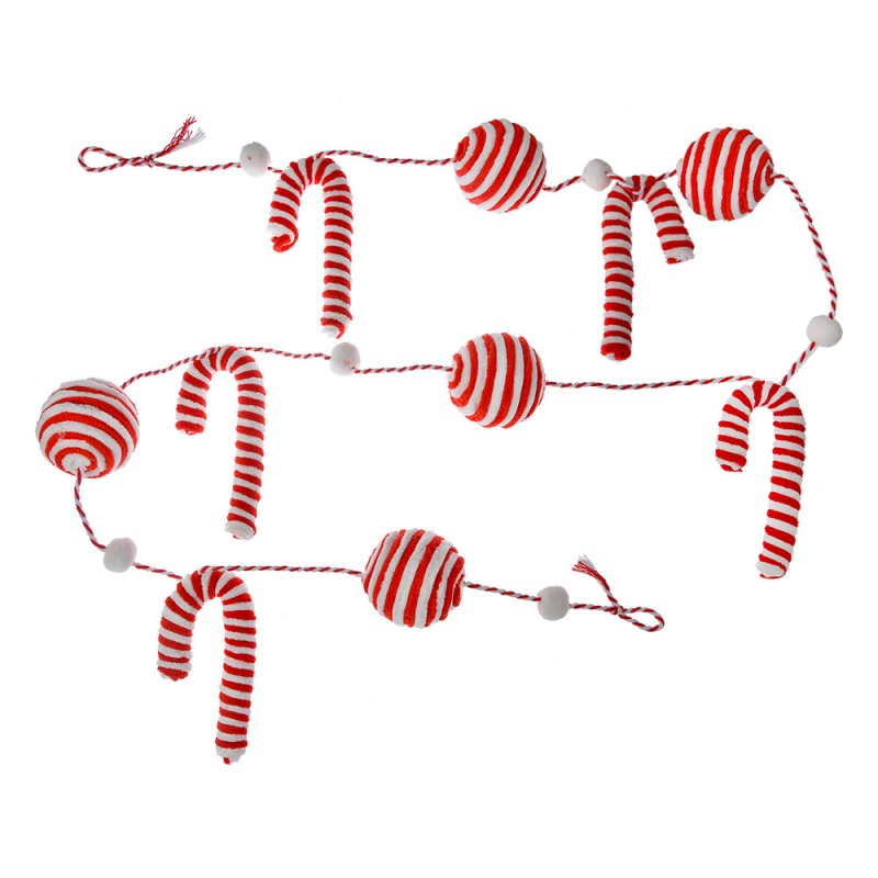 66113 Christmas garland 170 cm Red White Plastic