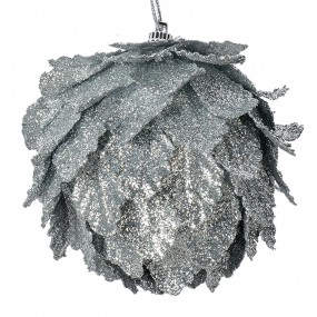 266172ZI Decorative Pendant Flowers Ø 8x8 cm Silver colored Plastic
