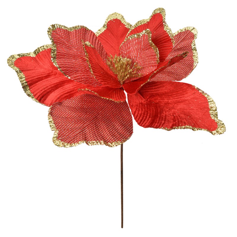 66122 Kunstbloem Kerstster Ø 44x46 cm Rood Kunststof 66122 Kunstbloem Kerstster Ø 44x46 cm Rood Kunststof