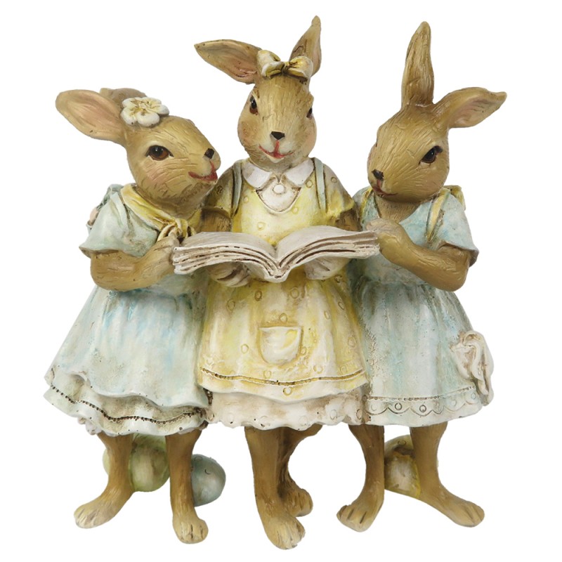 6PR3257 Figurine Rabbit 15 cm Brown Yellow Polyresin Home Accessories