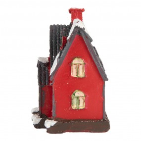 26PR5739 Décorative Maison avec LED 6x5x7 cm Rouge Plastique