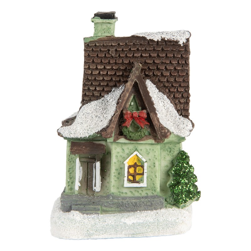 6PR5740 Decoratie Huis met LED 5x5x7 cm Grijs Wit Kunststof 6PR5740 Decoratie Huis met LED 5x5x7 cm Grijs Wit Kunststof
