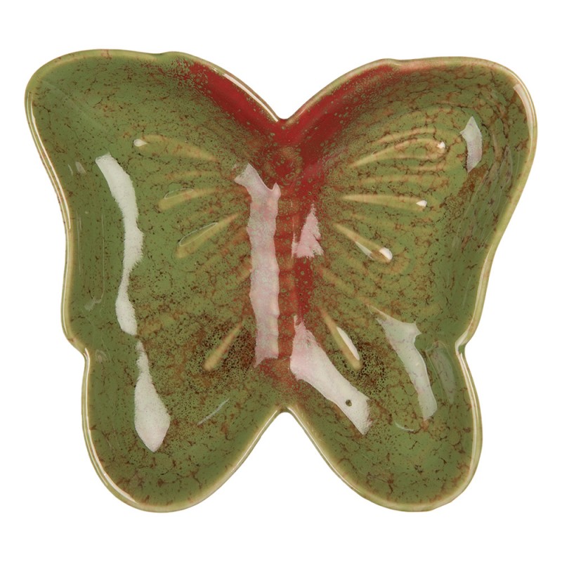 6CE2152 Scodella decorativa Farfalla 14x13x2 cm Verde Ceramica 6CE2152 Scodella decorativa Farfalla 14x13x2 cm Verde Ceramica