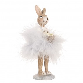 26PR5250 Figurine décorative Lapin 17 cm Beige Plastique