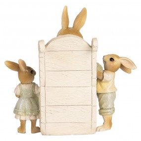 26PR5451 Statuetta decorativa Conigli 18x11x17 cm Beige Plastica