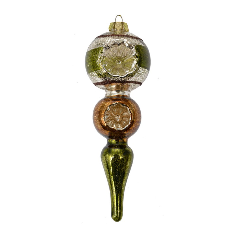 6GL4715 Christmas Ornament Ø 6x17 cm Green Glass 6GL4715 Christmas Ornament Ø 6x17 cm Green Glass