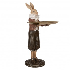 26PR5360 Statuetta decorativa Coniglio 18x17x31 cm Beige Marrone  Plastica