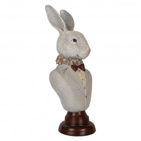 26PR5361 Statuetta decorativa Coniglio 15x13x39 cm Grigio Plastica