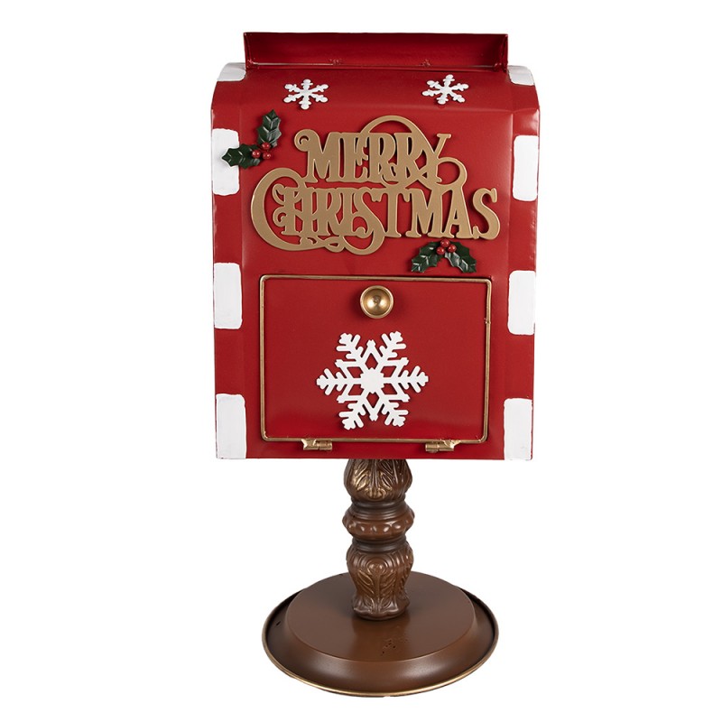 6Y5633 Weihnachtsdekoration Briefkasten 27x22x51 cm Rot Metall 6Y5633 Weihnachtsdekoration Briefkasten 27x22x51 cm Rot Metall
