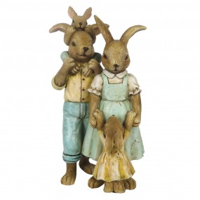 26PR3274 Figurine Rabbit 15 cm Green Brown Polyresin Home Accessories