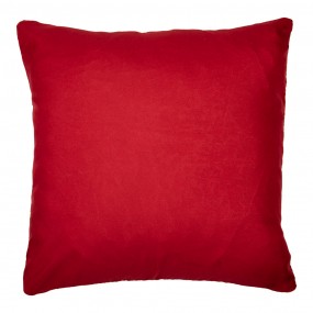 2KT021.385 Housse de coussin 44x44 cm Beige Rouge Polyester Coton Canne à sucre de Noël Carré