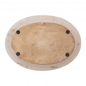 26CE2028 Onderbord  25x18x3 cm Beige Keramiek Bloemen