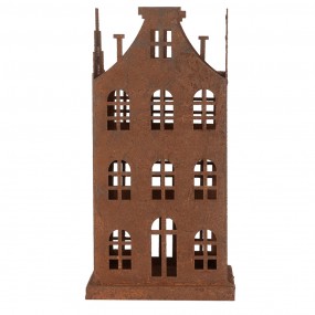 26Y5791 Decorative Figurine Set of 2 House 14x14x27 / 11x11x23 cm Brown Metal