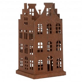 26Y5791 Decorative Figurine Set of 2 House 14x14x27 / 11x11x23 cm Brown Metal