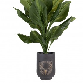 26MG0109 Planter Ø 23x31 cm Grey Ceramic material Deer