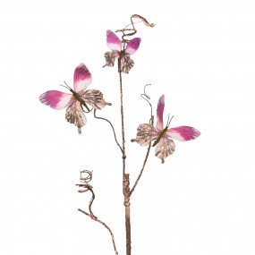 2Decoratie Tak 85 cm Roze Metaal Vlinders