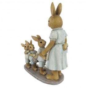 26PR3285 Figurine Rabbit 19 cm Brown Green Polyresin Home Accessories