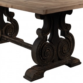 25H0715 Eettafel 180x90x78 cm Bruin Zwart Hout