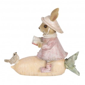 26PR3300 Figurine Rabbit 13x5x11 cm Beige Pink Polyresin Home Accessories