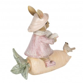 26PR3300 Figurine Rabbit 13x5x11 cm Beige Pink Polyresin Home Accessories