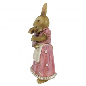 26PR3326 Figurine Rabbit 8x7x19 cm Brown Pink Polyresin Home Accessories